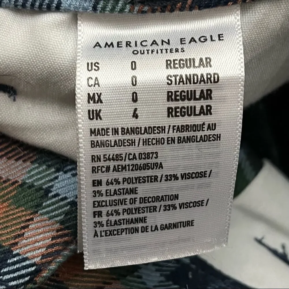 American Eagle High Rise Plaid Trouser DIY Shorts 0